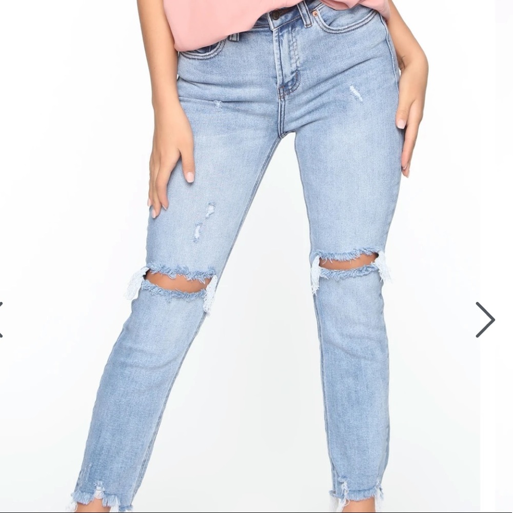 Consider Us Even Distressed Ankle Jeans